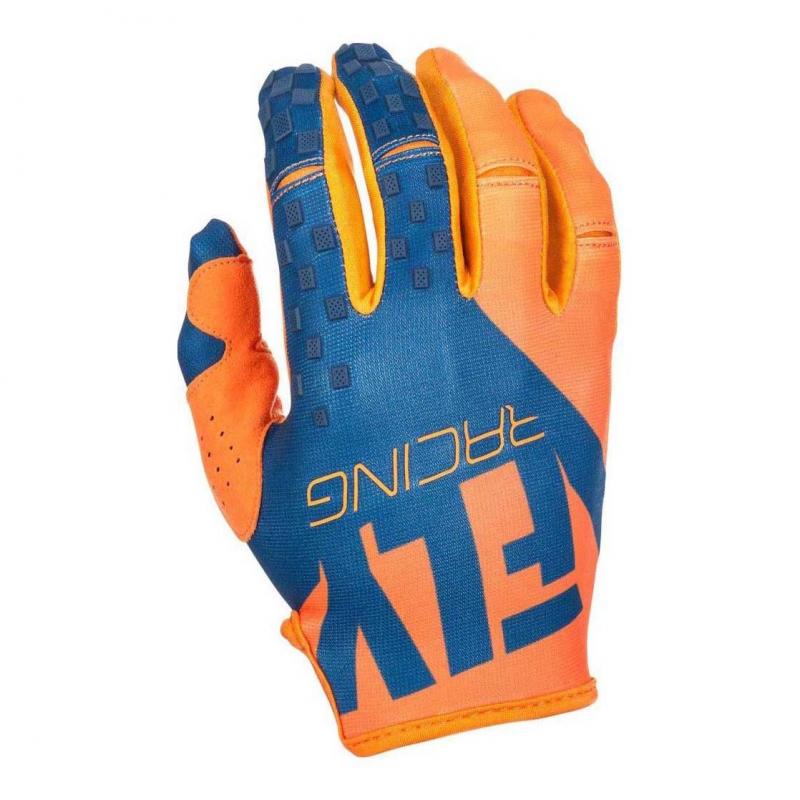 Gants cross Fly Racing Kinetic orange/bleu- XS-7