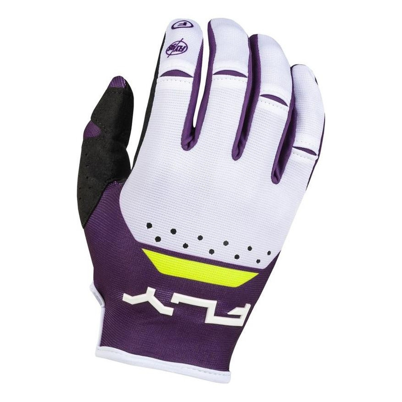 Gants cross Fly Racing Kinetic Reload violet foncé/blanc/jaune fluo-