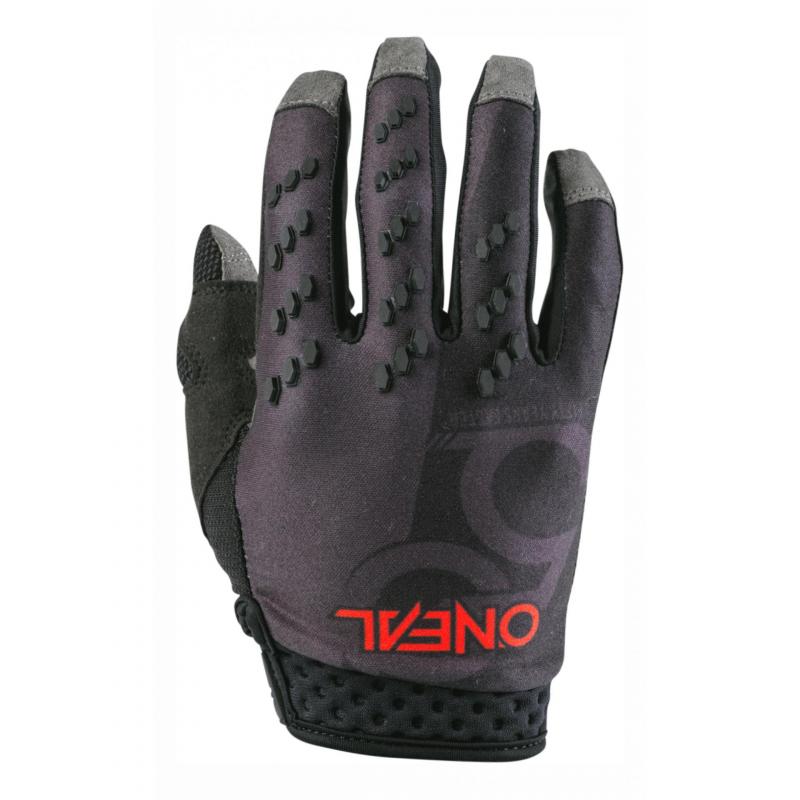 Gants cross O'Neal Prodigy Five Zero noir/rouge fluo- S