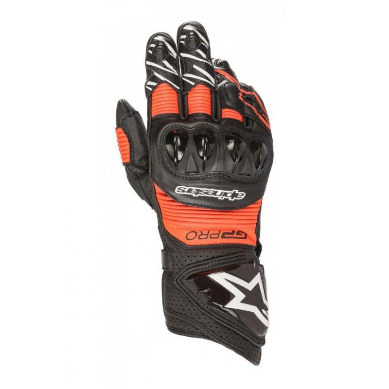 Gants cuir Alpinestars GP Pro R3 noir/rouge fluo- S