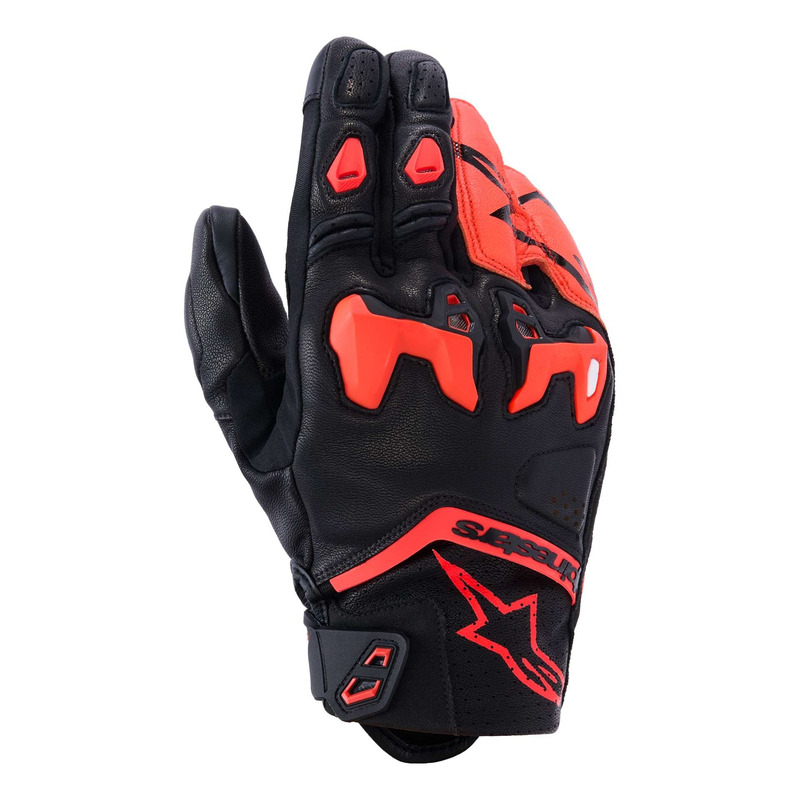 Gants cuir Alpinestars SPR-Tech black red fluo