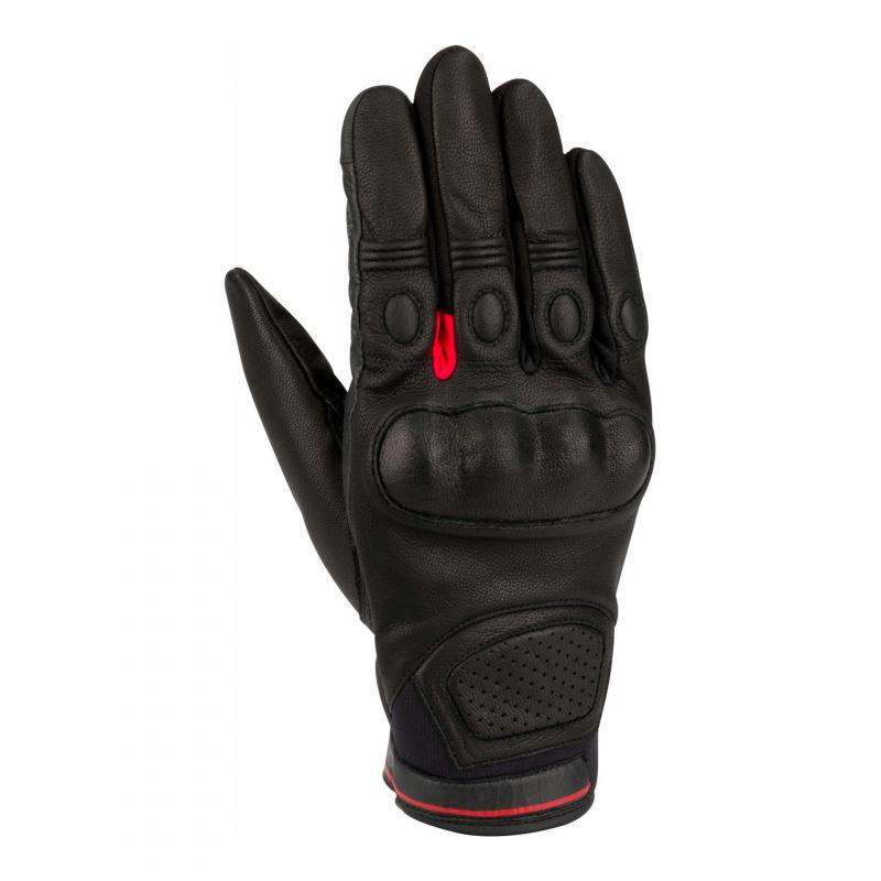 Gants cuir Bering Vasko noir/rouge- T8