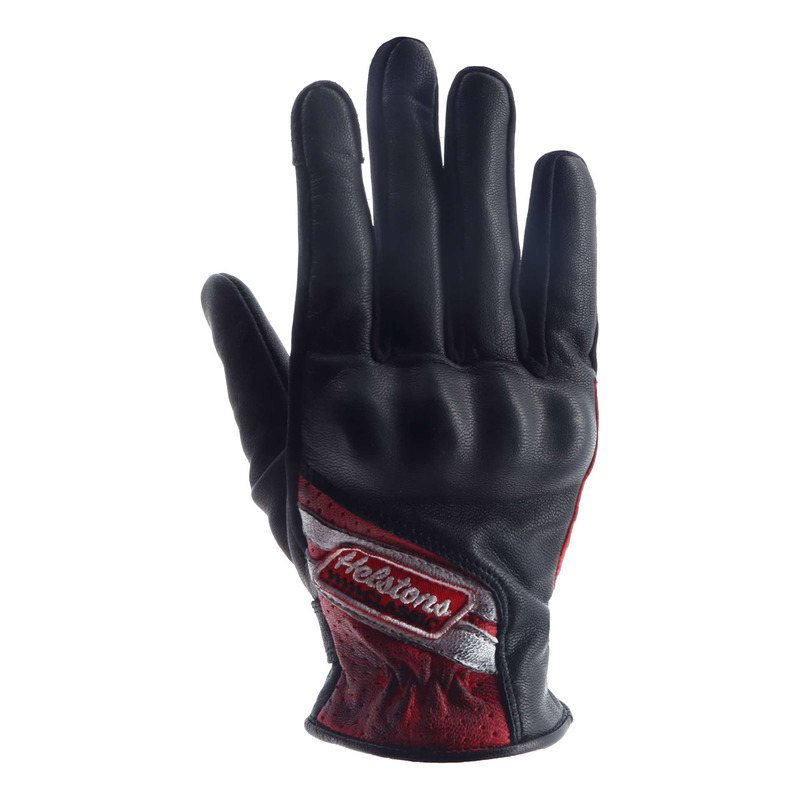 Gants cuir femme Helstons DS Air Lady rouge/blanc- T6