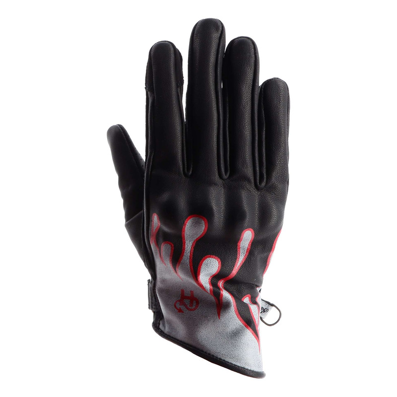 Gants cuir femme Helstons Rody Air noir/gris/rouge