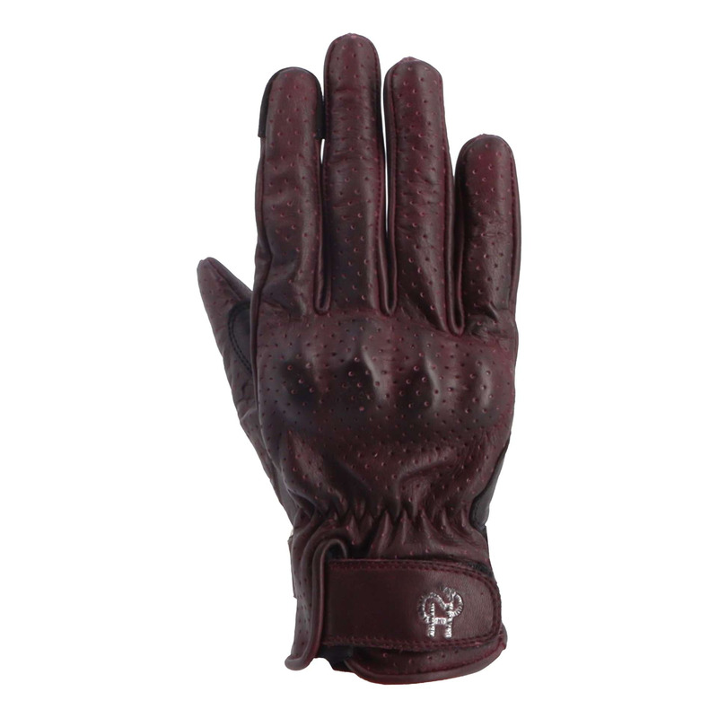 Gants cuir femme Helstons Ska Air bordeaux/noir