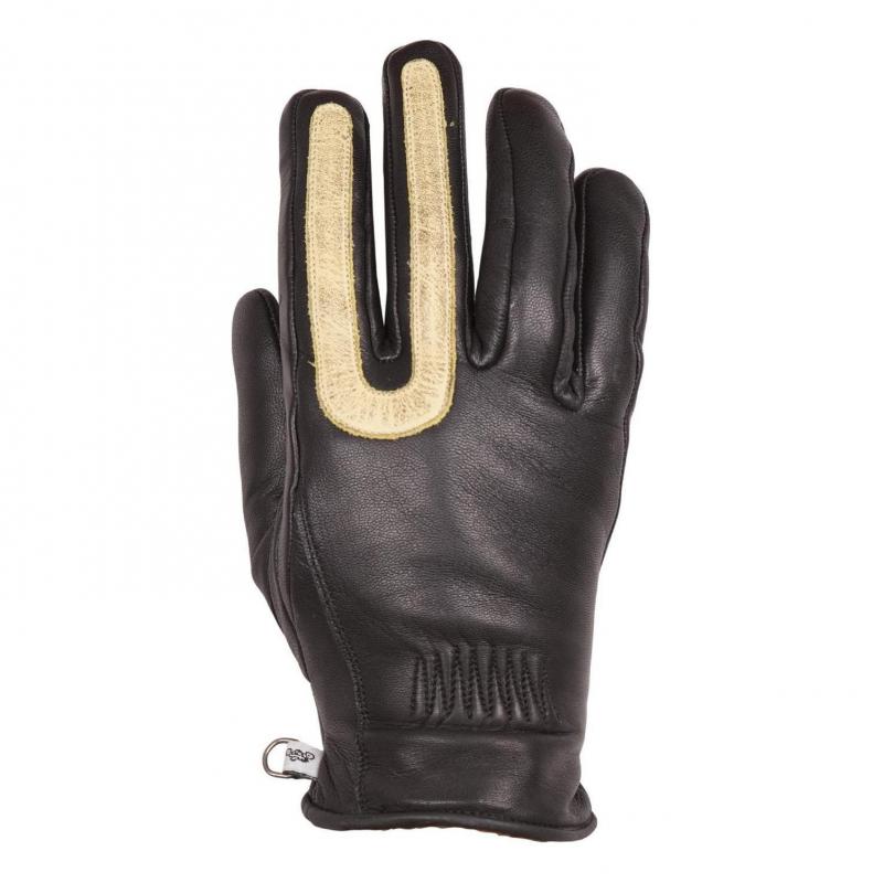 Gants cuir femme Helstons You Lady noir/beige- T6