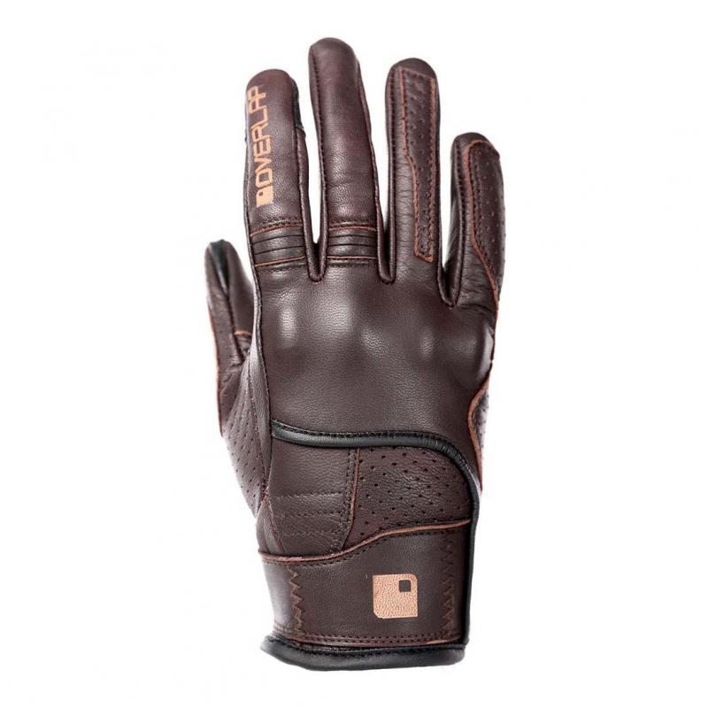 Gants cuir femme Overlap Lali marron- XS