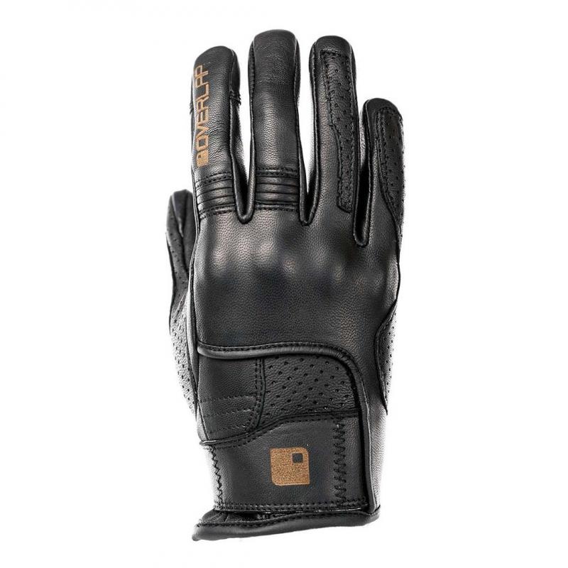 Gants cuir femme Overlap Lali noir- XS