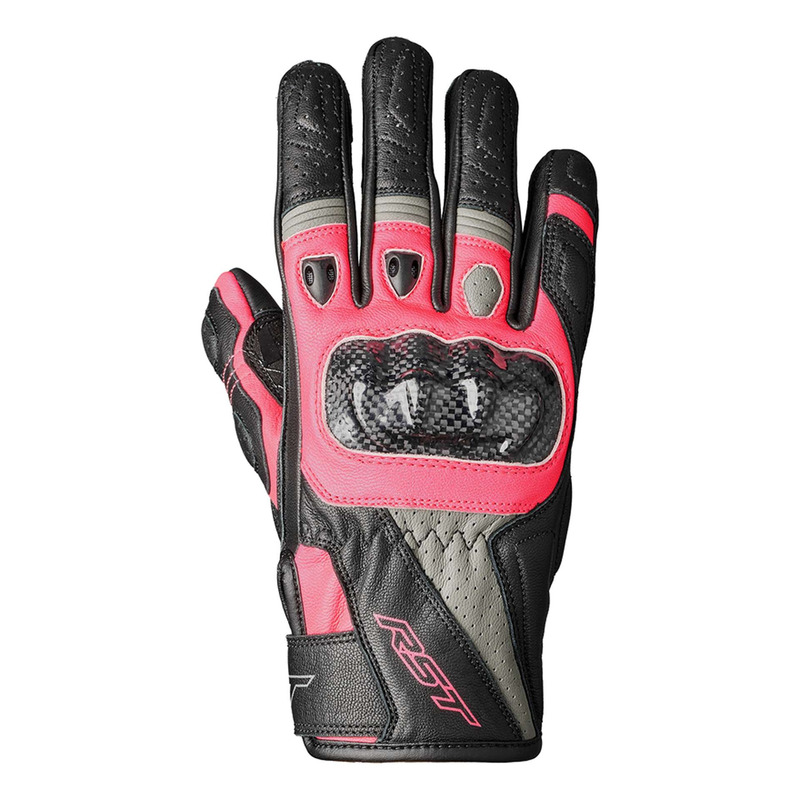 Gants cuir femme RST Stunt 3 Ladies rose- 6