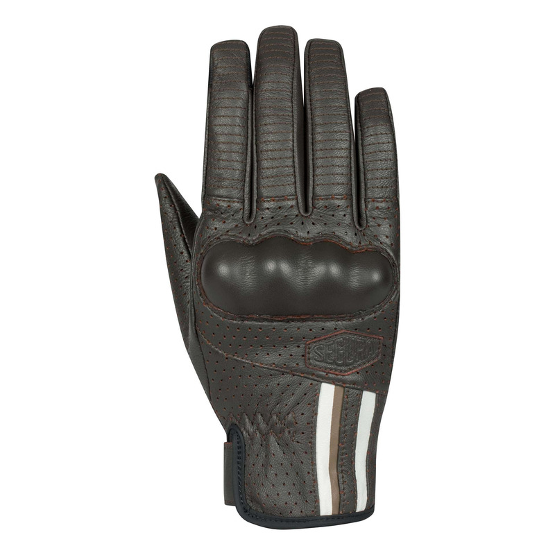 Gants cuir femme Segura Lady Romeo marron/blanc- T6