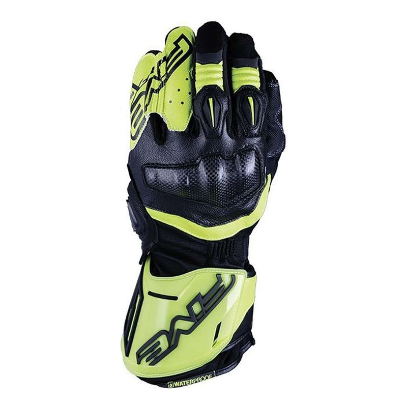 Gants cuir Five RFX WP noir/jaune fluo