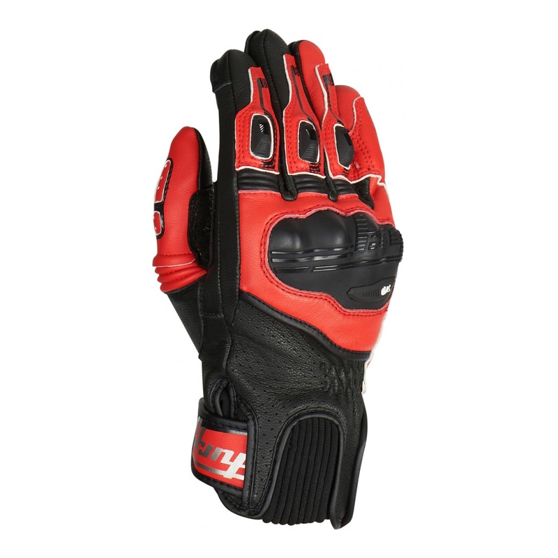 Gants cuir Furygan Savitar noir/rouge- S