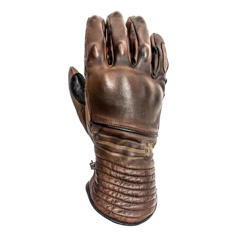 Gants cuir Helstons Rider camel/noir- T10