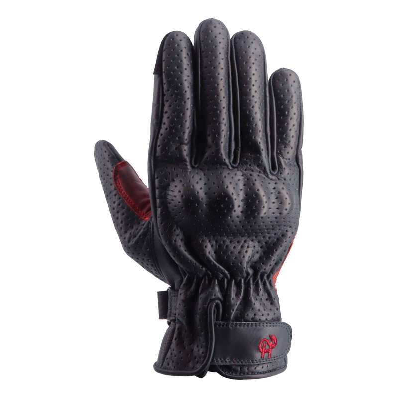 Gants cuir Helstons Ska Air bleu/rouge