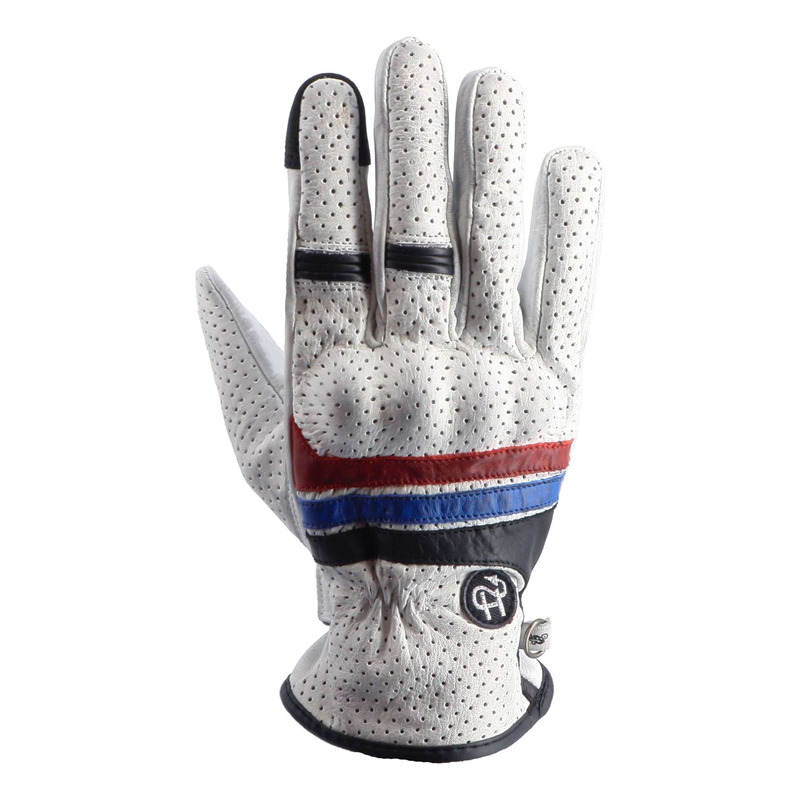 Gants cuir Helstons Skyline Air blanc/noir/bleu