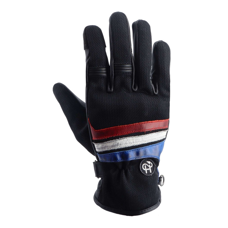 Gants cuir Helstons Skyline Air noir/blanc/rouge