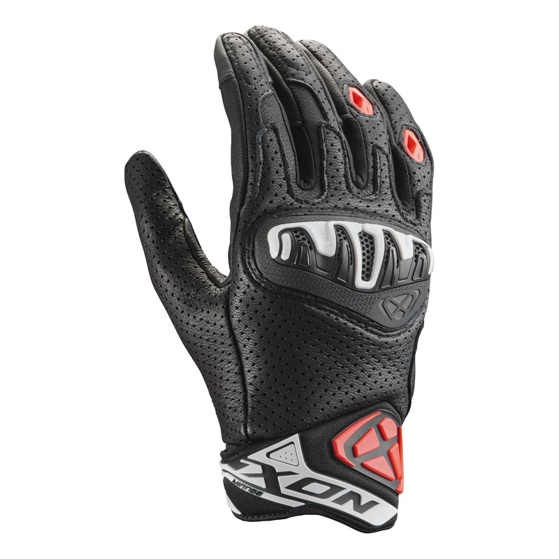 Gants cuir Ixon Mirage Leather noir/blanc/rouge