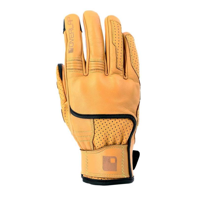 Gants cuir Overlap Alan camel- M