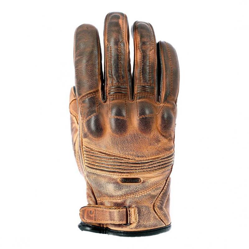 Gants cuir Overlap Lenny marron- M