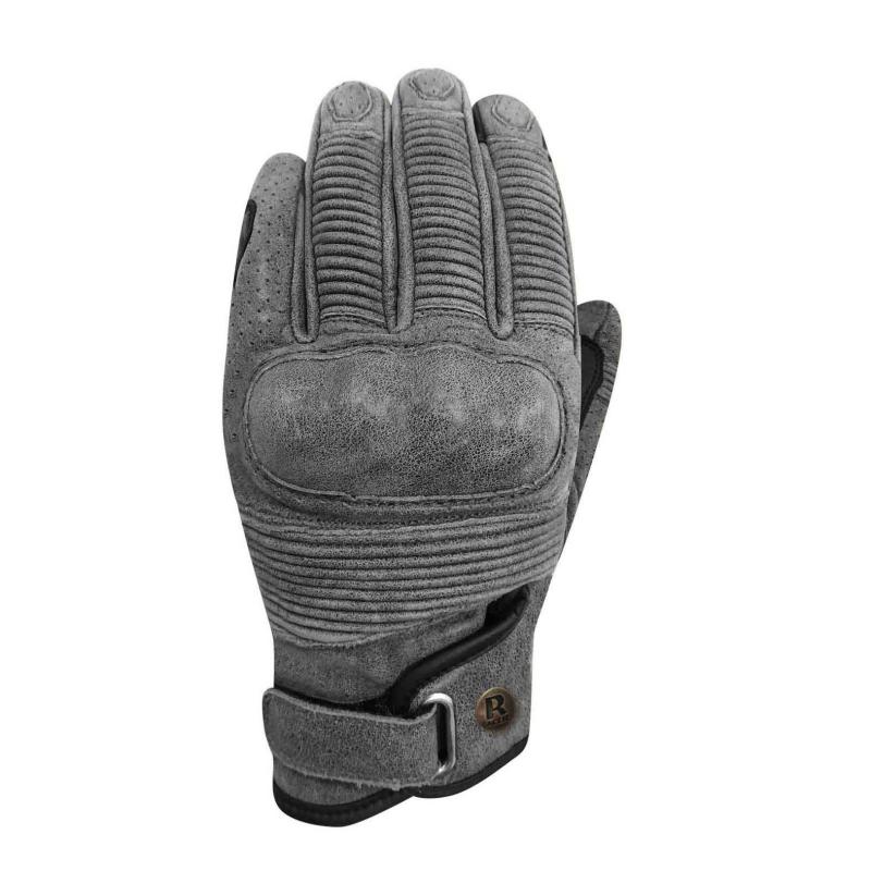 Gants cuir Racer Muddy gris foncé- S