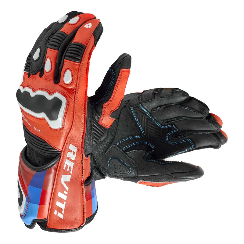 Gants cuir Rev’It Quantum 3 neon red/blue