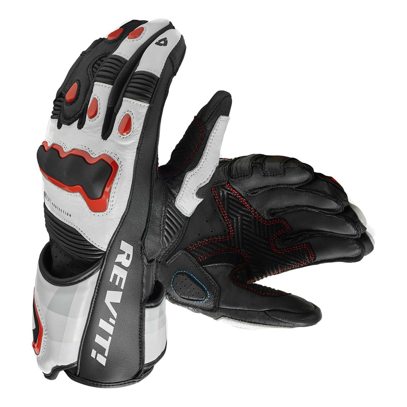 Gants cuir Rev’It Quantum 3 white/neon red