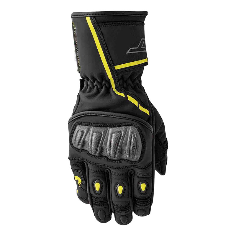 Gants cuir RST S1 noir/jaune fluo