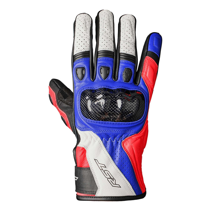 Gants cuir RST Stunt 3 rouge/blanc/bleu- 8