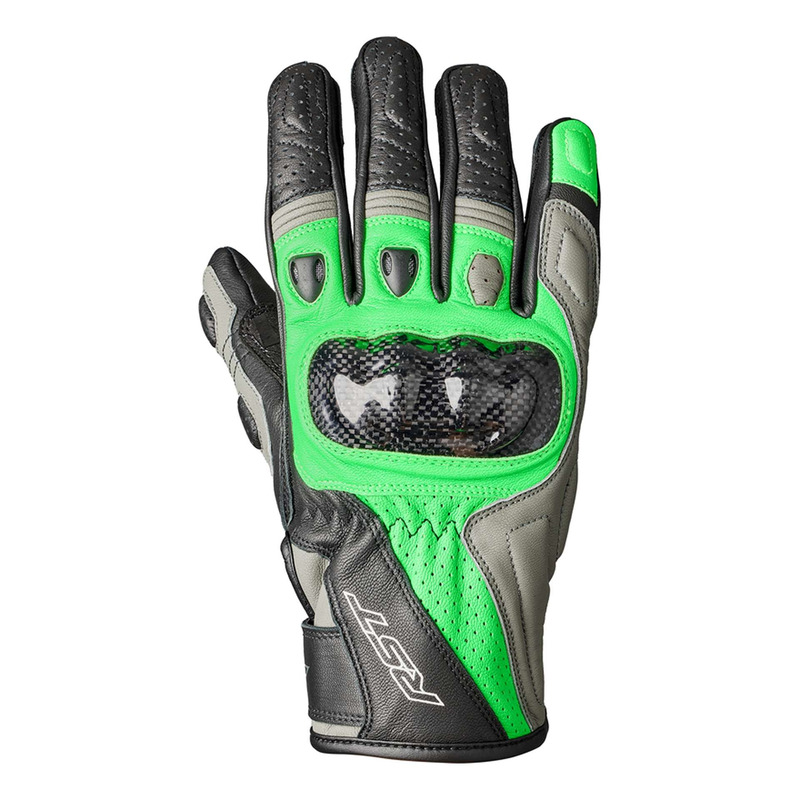 Gants cuir RST Stunt 3 vert fluo- 8