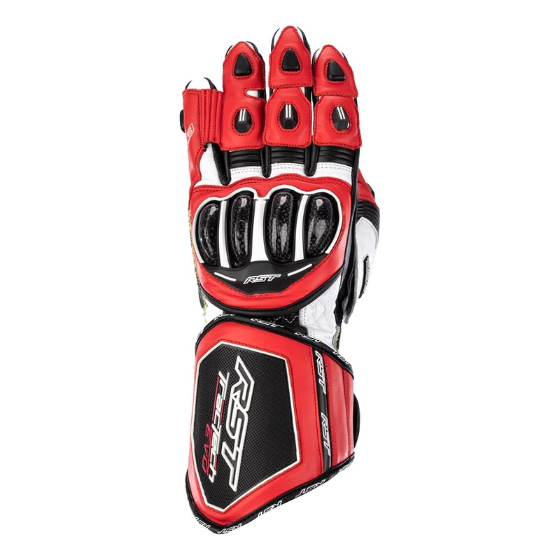 Gants cuir RST Tractech Evo 4 rouge/blanc/noir- 8