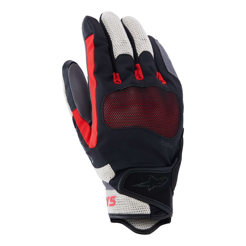 Gants cuir/textile Alpinestars Mogress Airflow black flame red ecru