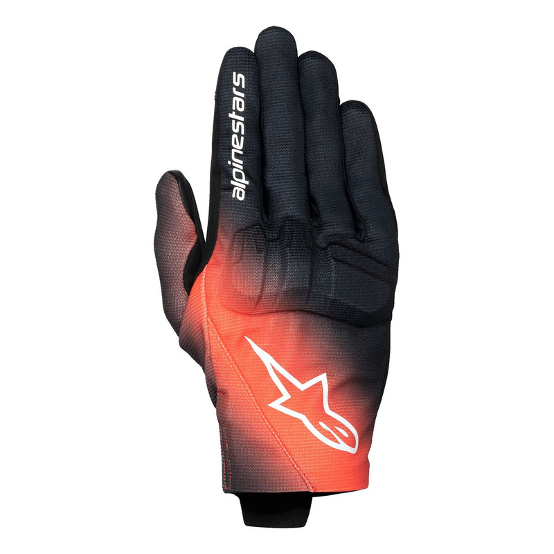 Gants cuir/textile Alpinestars Reef V2 black/red fluo/white