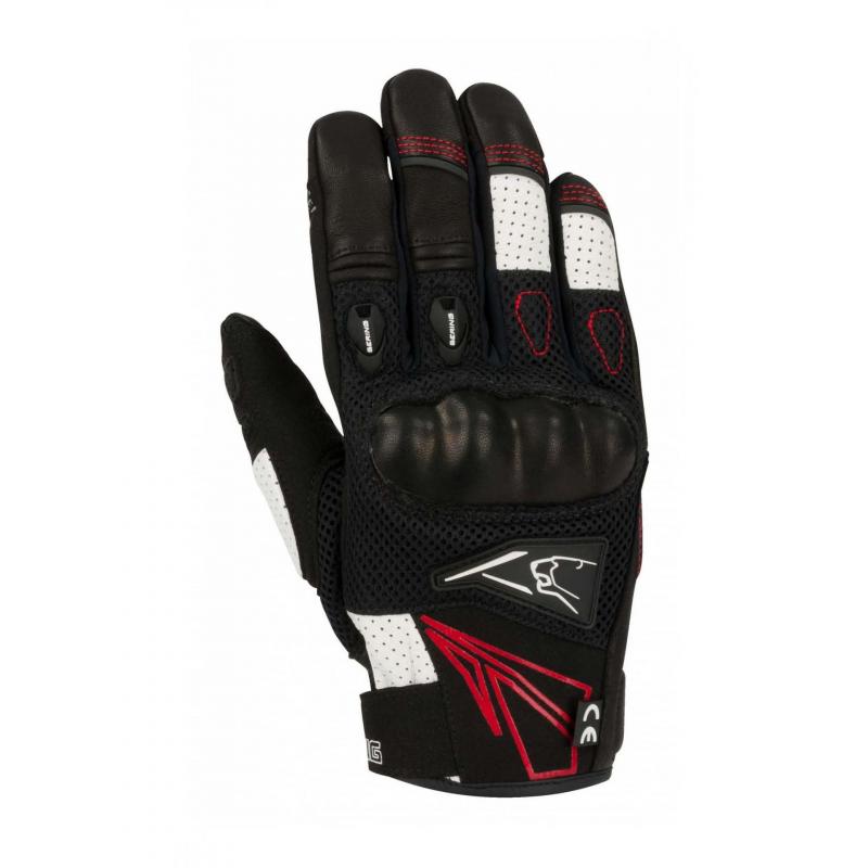 Gants cuir/textile Bering Kiff noir/blanc- 8