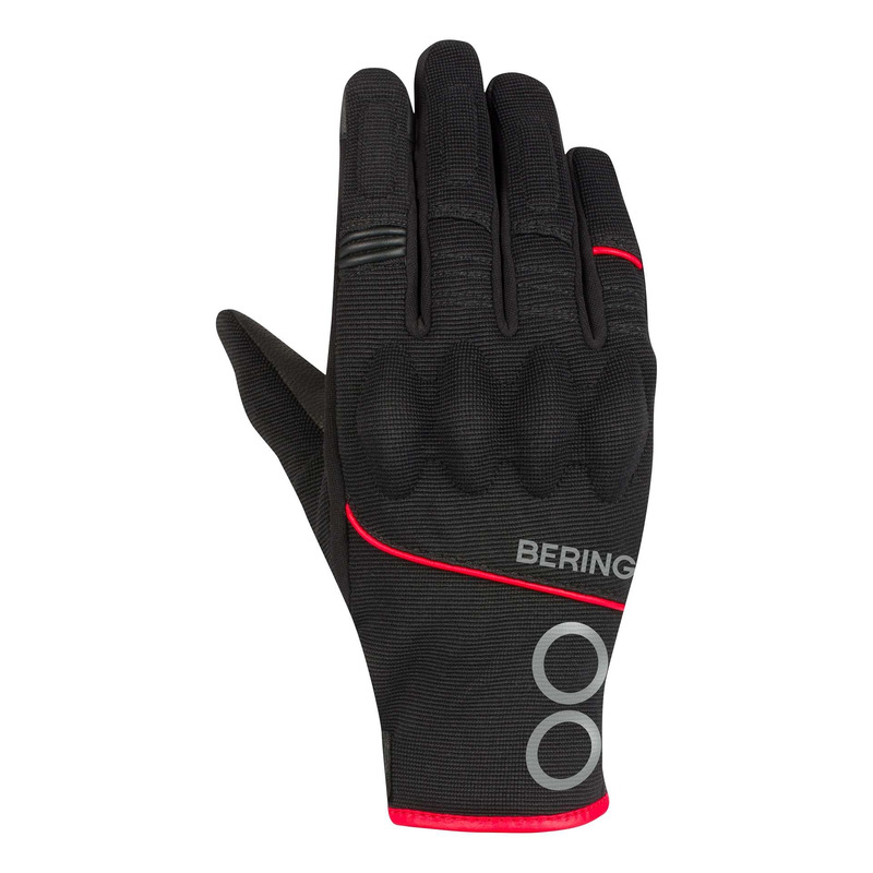 Gants cuir/textile Bering Nassau noir/rouge- T8
