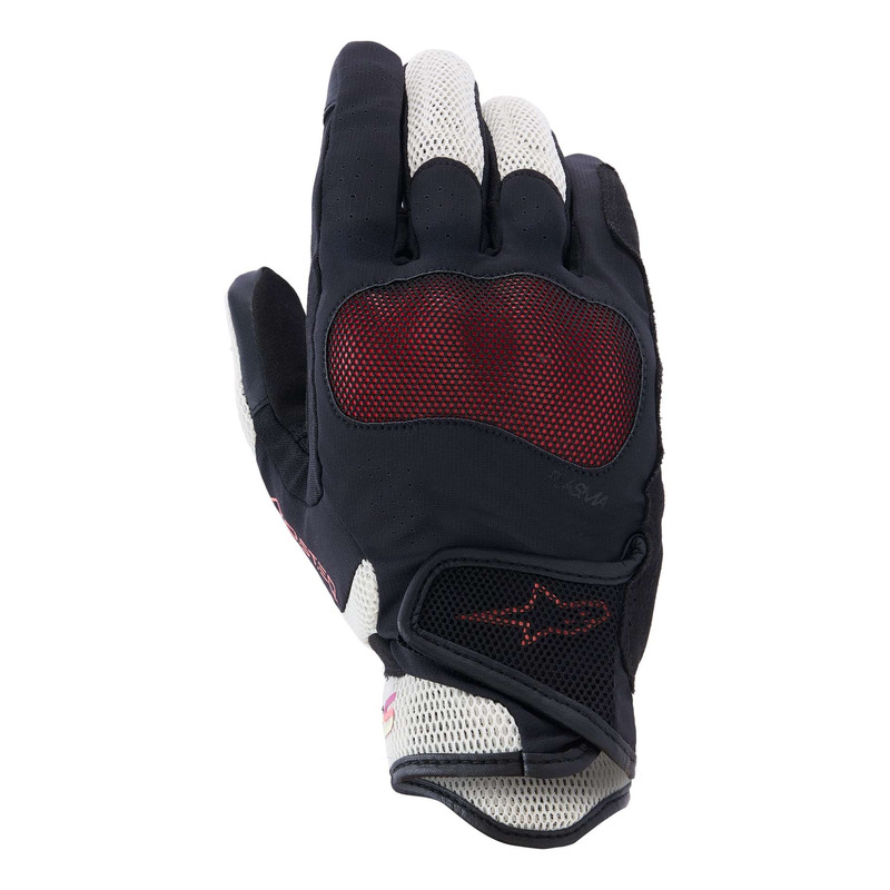 Gants cuir/textile femme Alpinestars Stella Mogress Airflow black ecru fading coral