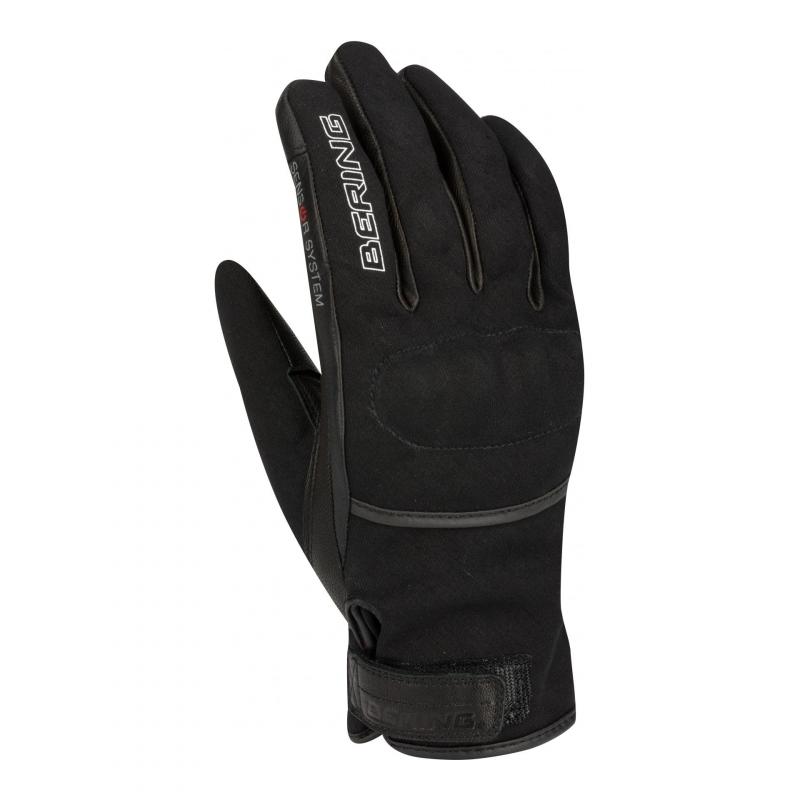 Gants cuir/textile femme Bering Lady Hallenn noir- 5