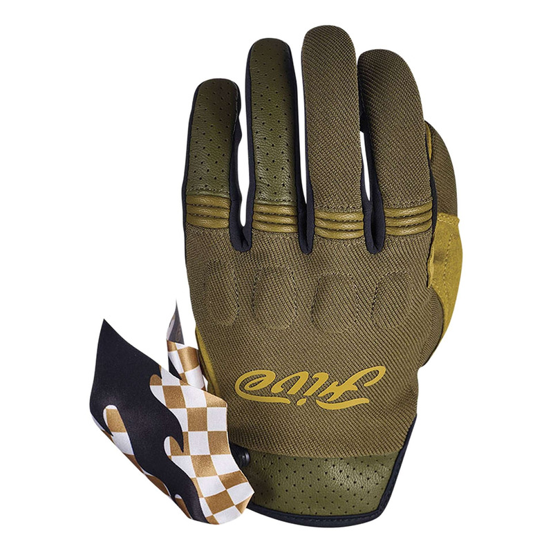 Gants cuir/textile femme Five Scrambler Woman khali/tan