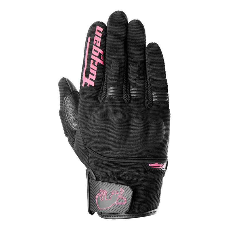 Gants cuir/textile femme Furygan Jet Lady D3O Evo noir/rose