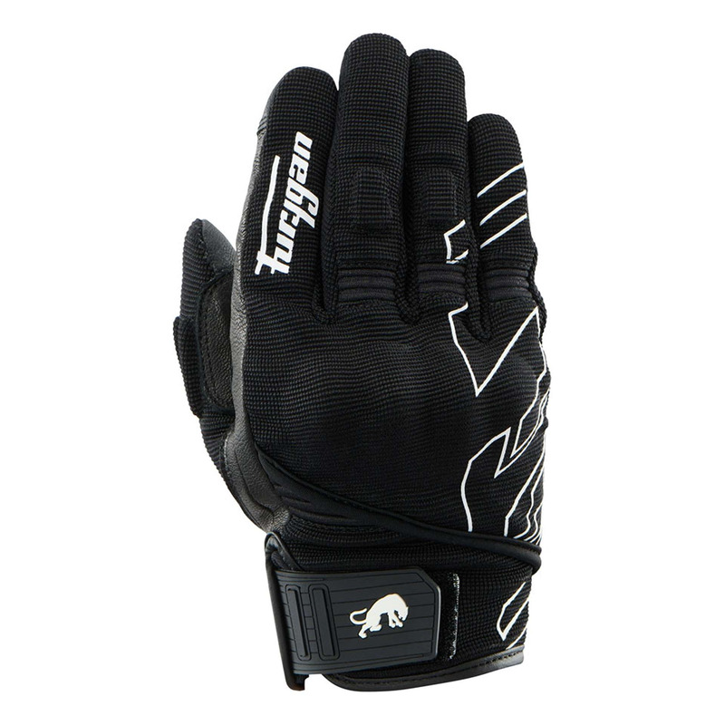 Gants cuir/textile femme Furygan Jet Neon D3O® Lady Evo noir/blanc