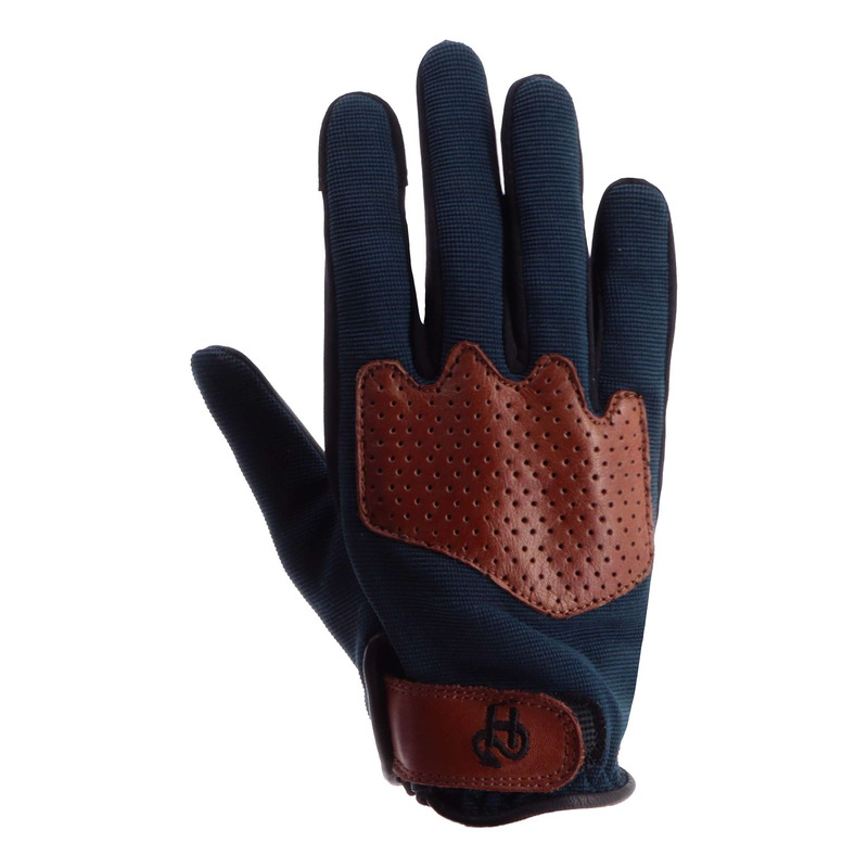 Gants cuir/textile femme Helstons Duna Lady bleu/tan- T6