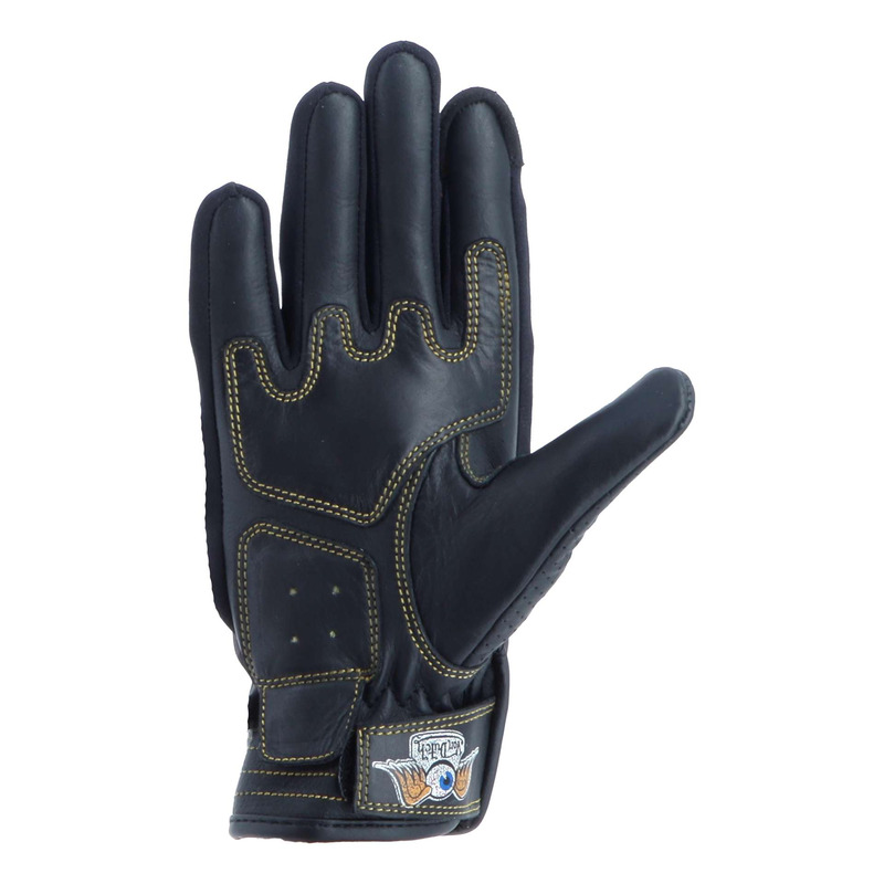 Gants cuir/textile femme Von Dutch x Helstons Palavas Air noir/gold/camo