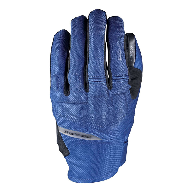 Gants cuir/textile Five Spark bleu nuit- M