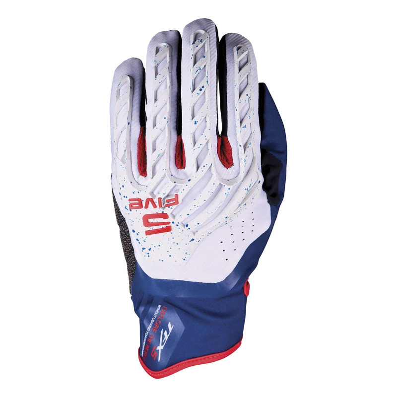 Gants cuir/textile Five TFX5 grey/blue/red