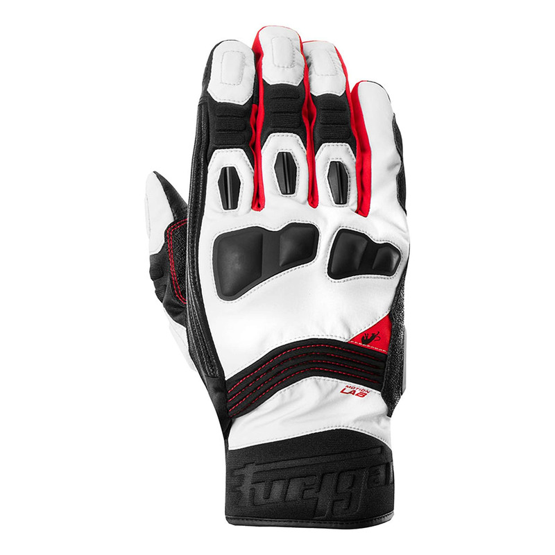 Gants cuir/textile Furygan Balmaz All Season noir/pearl/rouge