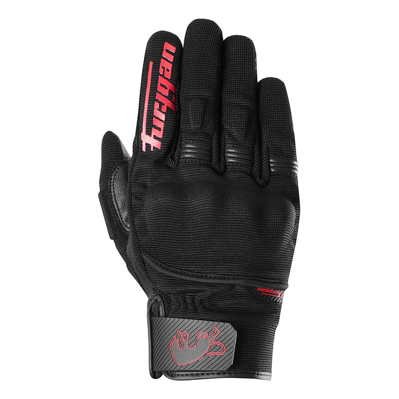 Gants cuir/textile Furygan Jet D3O Evo noir/rouge- S