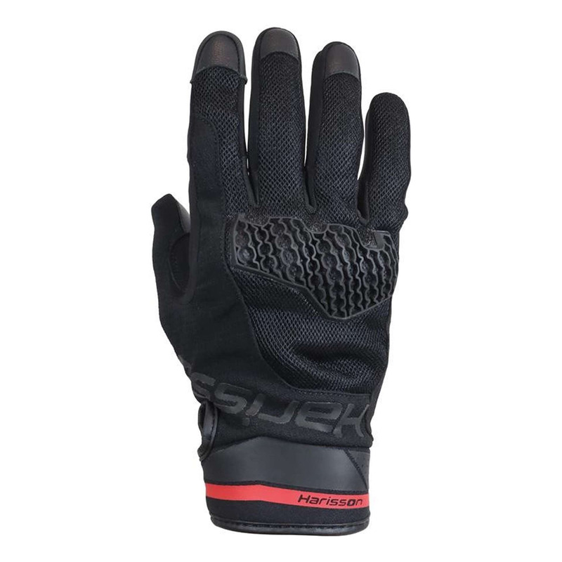 Gants cuir/textile Harisson Rush noir