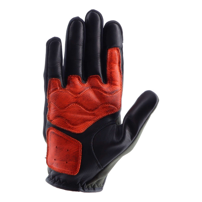 Gants cuir/textile Helstons Bolt kaki/orange/noir