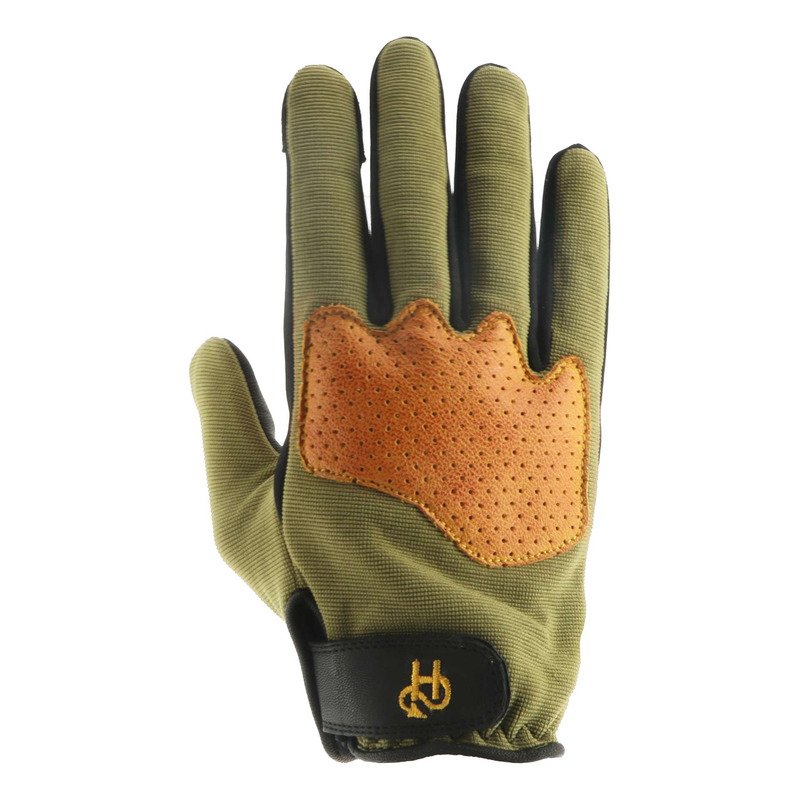 Gants cuir/textile Helstons Dune kaki/gold