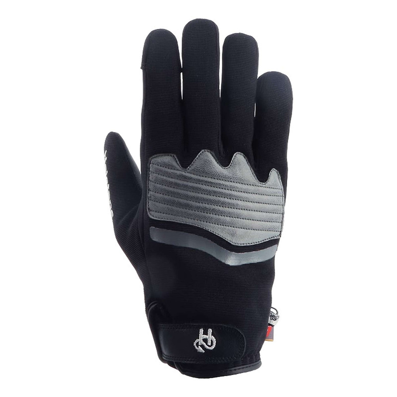 Gants cuir/textile Helstons Jazz noir/gris- T8