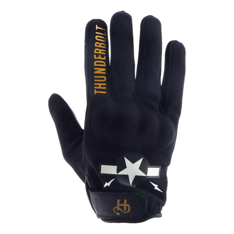 Gants cuir/textile Helstons Thunderbolt noir/noir